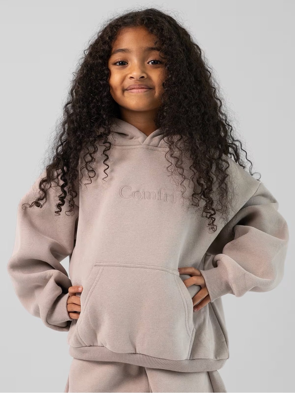 Kids Comfrt Pullover Hoodie - Taupe